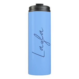 'Layla' A Template For Your Name On Light Blue Thermal Tumbler