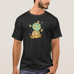 Layla Beautiful Girl Name With Cute Frog T-Shirt