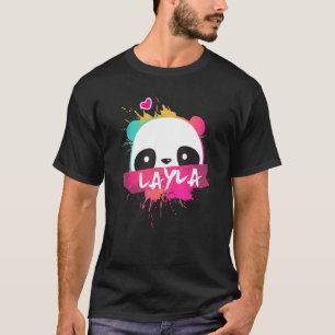 Layla Beautiful Girl Name With Cute Panda T-Shirt