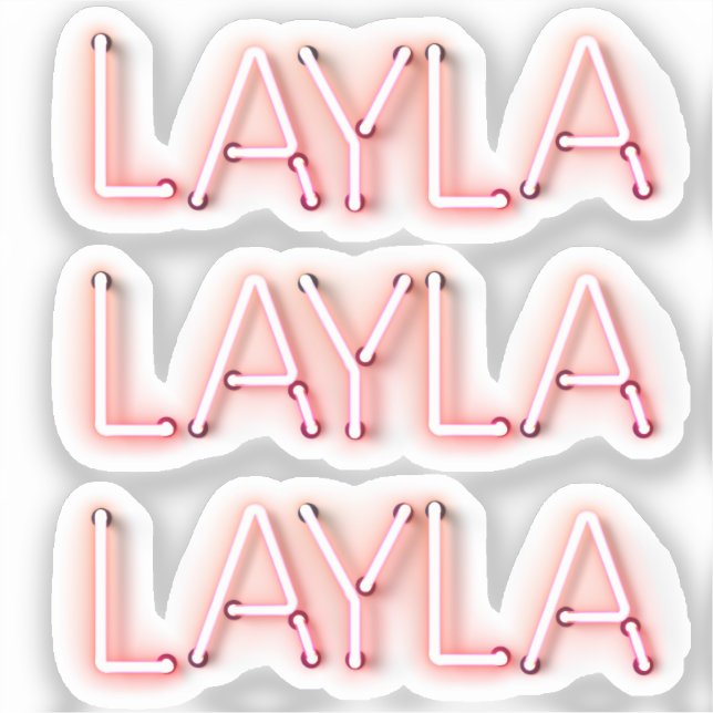 Layla name in glowing neon lights novelty x3 (Front)
