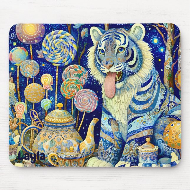 LAYLA ~ Paisley Tiger ~ tea party  ~ Mousepad (Front)