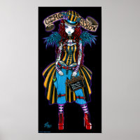 "Layla" Steampunk Circus Tattoo Sideshow Poster