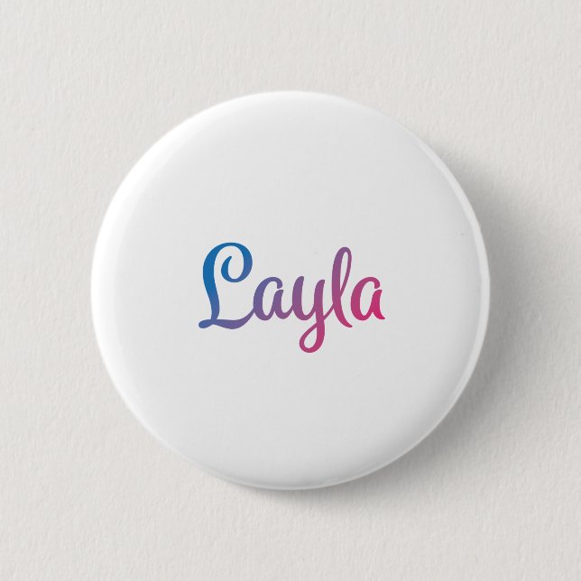 Layla Stylish Cursive 6 Cm Round Badge (Front)