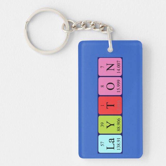 Layton periodic table name keyring (Front)