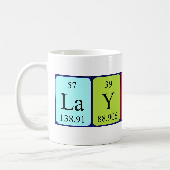 Layton periodic table name mug (Left)