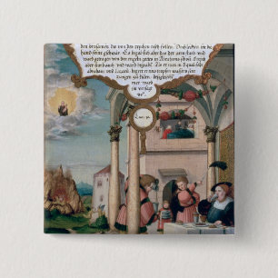 Lazarus and the Rich Man's Table 15 Cm Square Badge