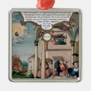 Lazarus and the Rich Man's Table Metal Tree Decoration