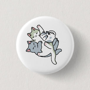 Laze Furr Days - Cute Lazy Cats Design 3 Cm Round Badge
