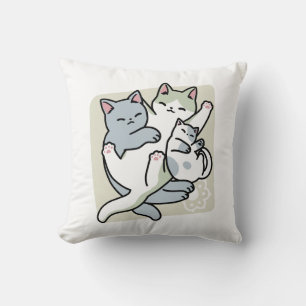 Laze Furr Days - Cute Lazy Cats Design Cushion