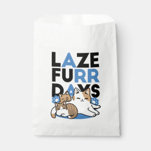Laze Furr Days - Cute Lazy Cats Design Favour Bag