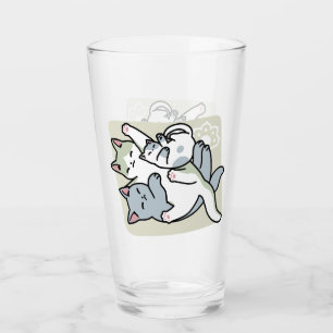 Laze Furr Days - Cute Lazy Cats Design Glass
