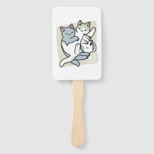 Laze Furr Days - Cute Lazy Cats Design Hand Fan