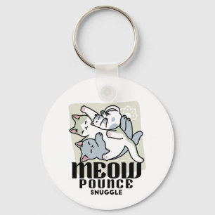 Laze Furr Days - Cute Lazy Cats Design Key Ring