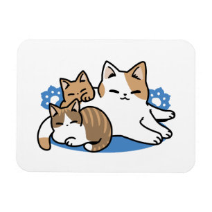 Laze Furr Days - Cute Lazy Cats Design Magnet