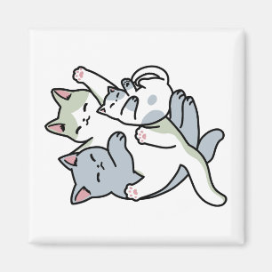 Laze Furr Days - Cute Lazy Cats Design Magnet