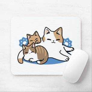Laze Furr Days - Cute Lazy Cats Design Mouse Pad