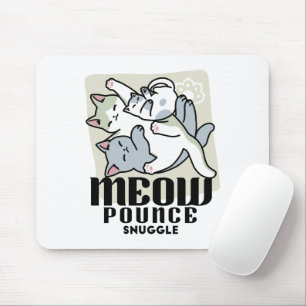 Laze Furr Days - Cute Lazy Cats Design Mouse Pad