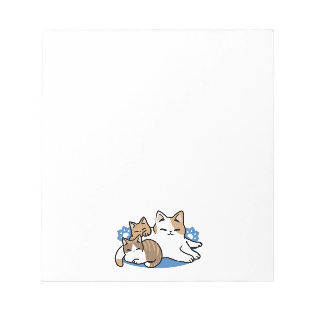 Laze Furr Days - Cute Lazy Cats Design Notepad (Front)