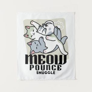 Laze Furr Days - Cute Lazy Cats Design Tapestry