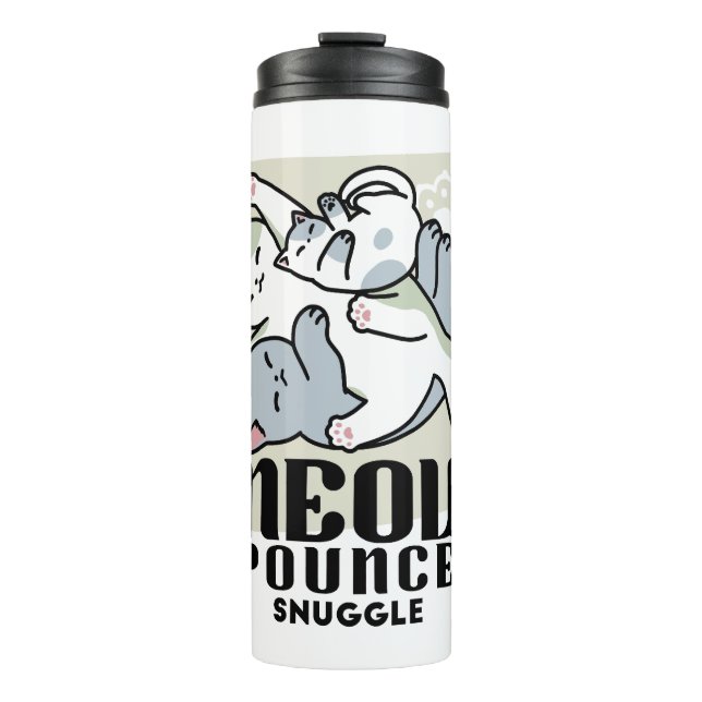 Laze Furr Days - Cute Lazy Cats Design Thermal Tumbler (Front)