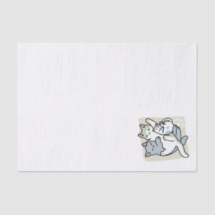 Laze Furr Days - Cute Lazy Cats Design Tissue Paper