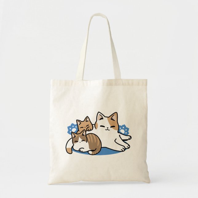 Laze Furr Days - Cute Lazy Cats Design Tote Bag (Front)