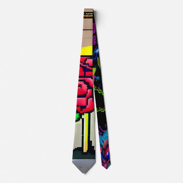 Lazerz Signature Collection (Pink Rose Graffiti) Tie (Front)