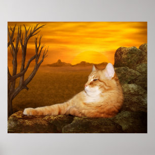 Lazing cat poster