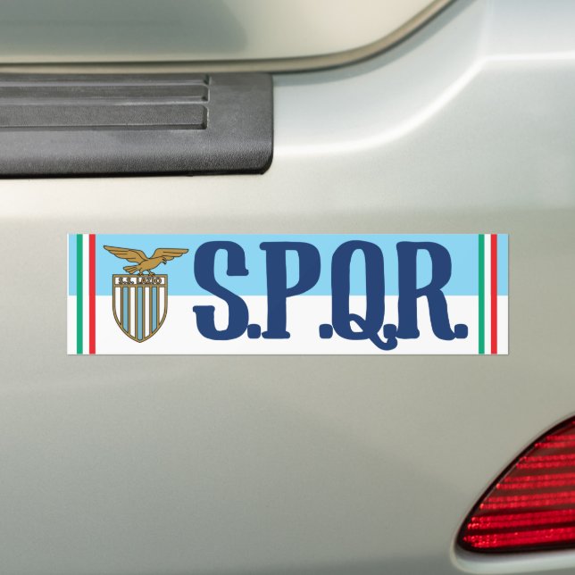 LAZIO SPQR BUMPER STICKER (On Car)