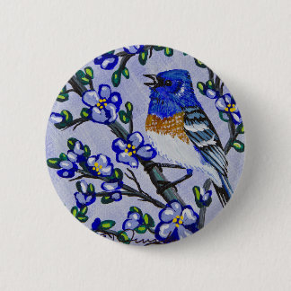 Lazuli Bunting 6 Cm Round Badge