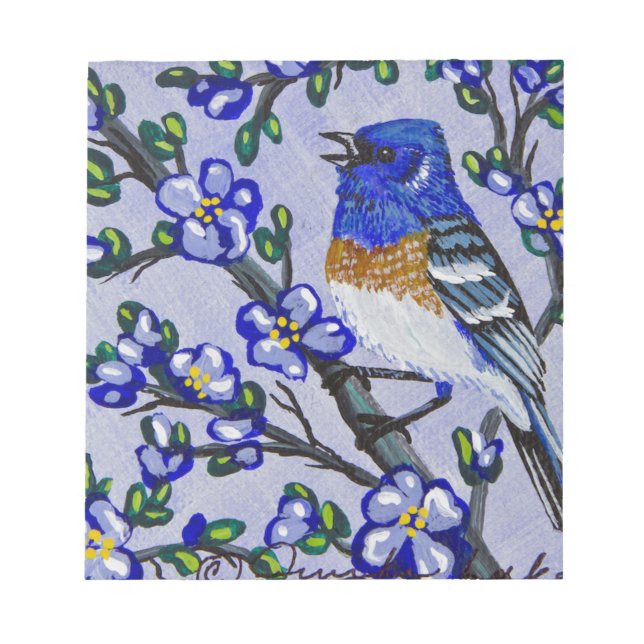 Lazuli Bunting Notepad (Front)