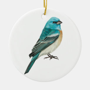 Lazuli Bunting Songbird Ceramic Ornament