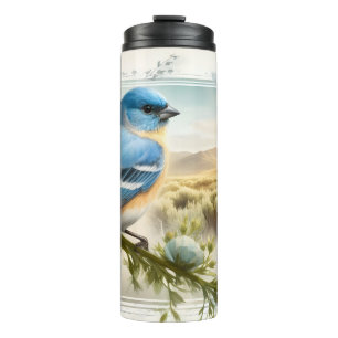 Lazuli Bunting Songbird Watercolor Desert Tumbler