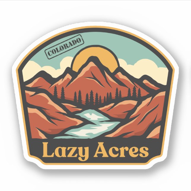 Lazy Acres, Colorado Sticker (Front)