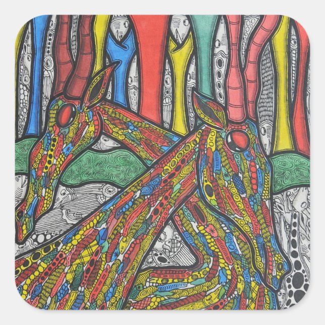 Lazy afternoon square sticker (Front)