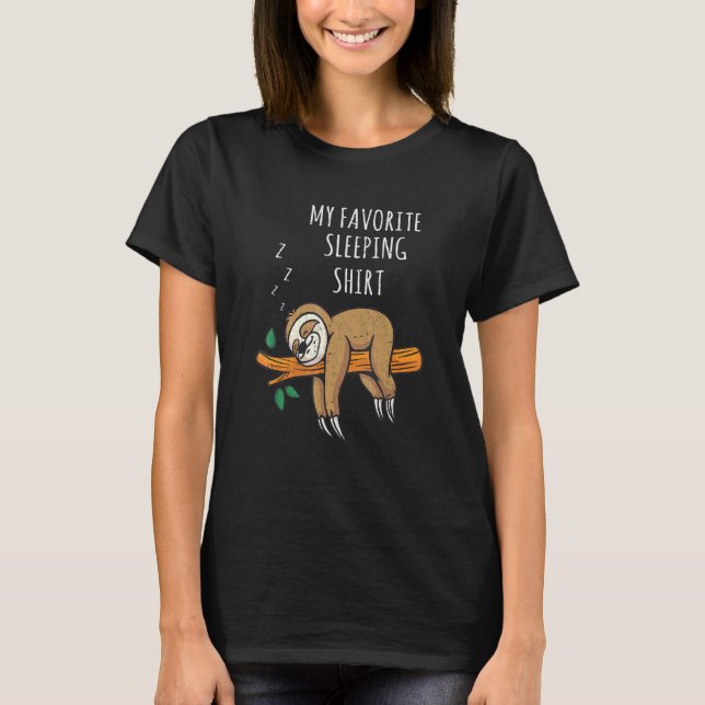 Lazy Animal Nap Late Sleeper Sleeping Animal Sloth T-Shirt (Front)