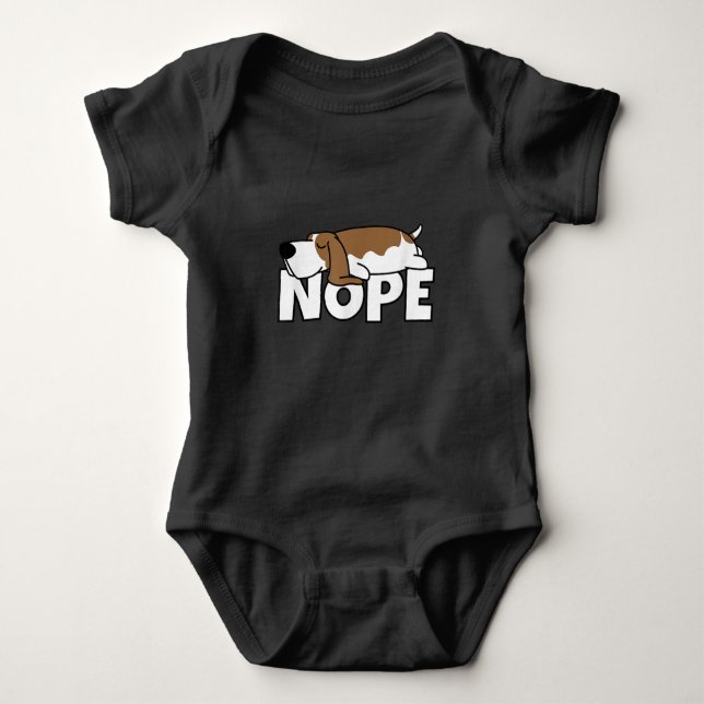 Lazy Basset Hound Baby Bodysuit (Front)