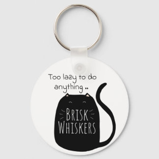 Lazy black cat Keychain