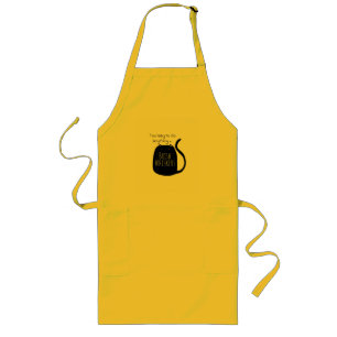 Lazy black cat  long apron