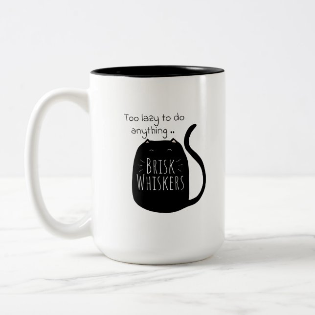 Lazy black cat Mug (Left)