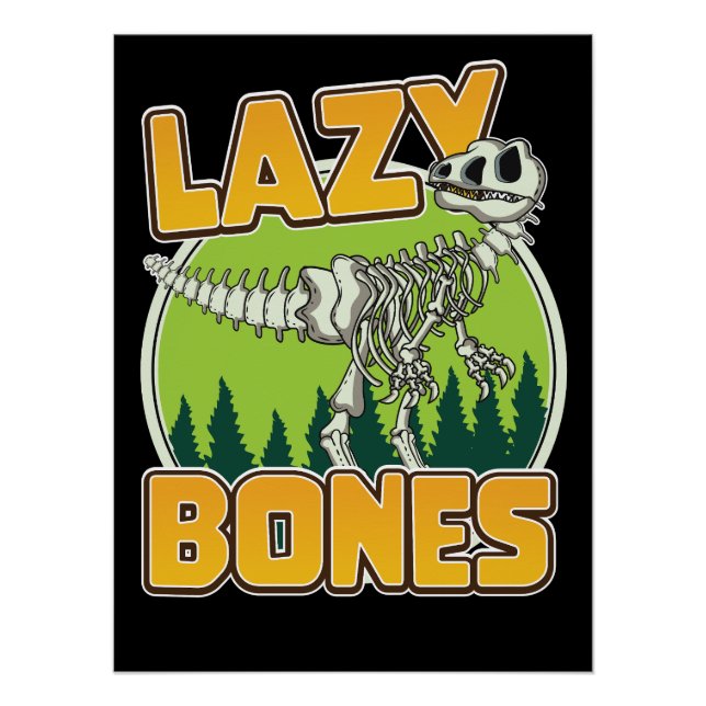 Lazy Bones cartoon logo Poster (Front)