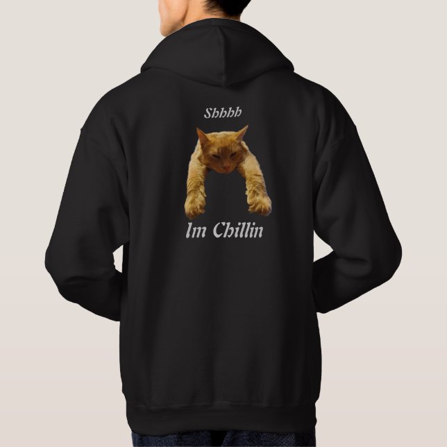Lazy Brown Cat Chillin, Hoodie (Back)