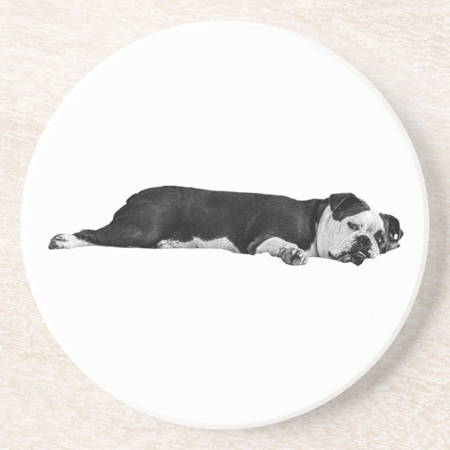 Lazy Bulldog, Neat Table Coaster (Front)