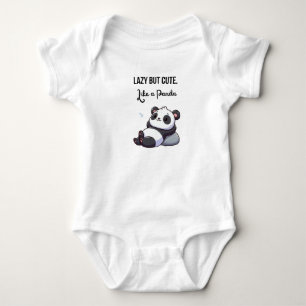 lazy but cute like a panda baby bodysuit