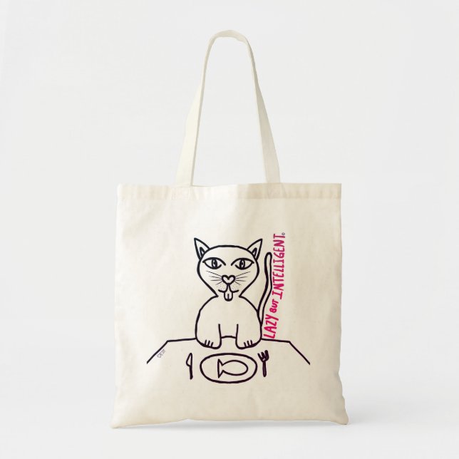 LAZY BUT INTELLIGENT KITTY KAT TOTE BAG (Front)