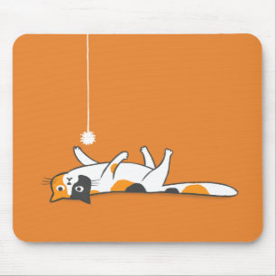 Lazy Calico Cat Cute Pet Kitty Lover's Mousepad