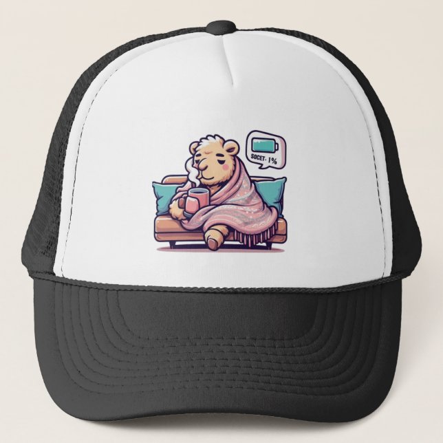 Lazy Camel Hat | Chill Vibes for Low Battery Days (Front)