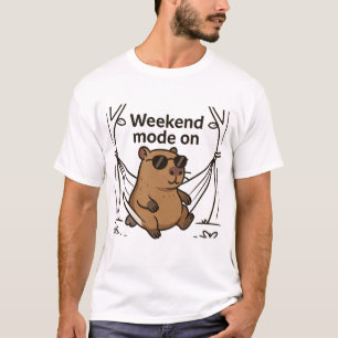 Lazy Capybara Meme Cartoon T-shirt