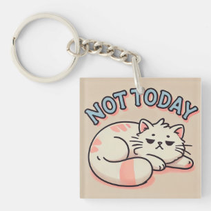 Lazy Cartoon Cat  Key Ring