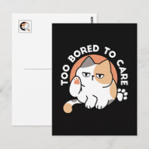 Lazy Cat Attitude – Too Bored to Care Funny Quote